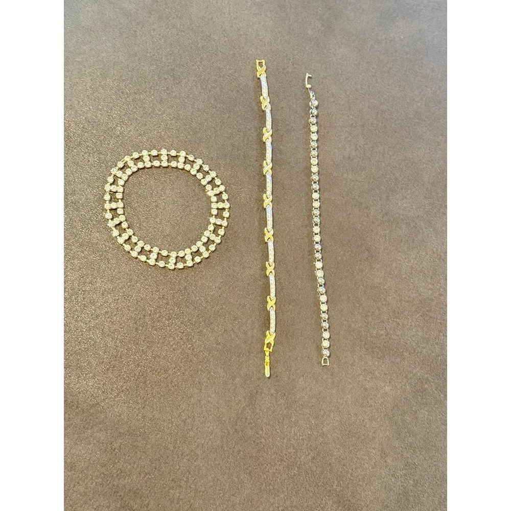 Dazzling Silver and Two-tone Vintage Bracelet Trio - Picture 3 of 6